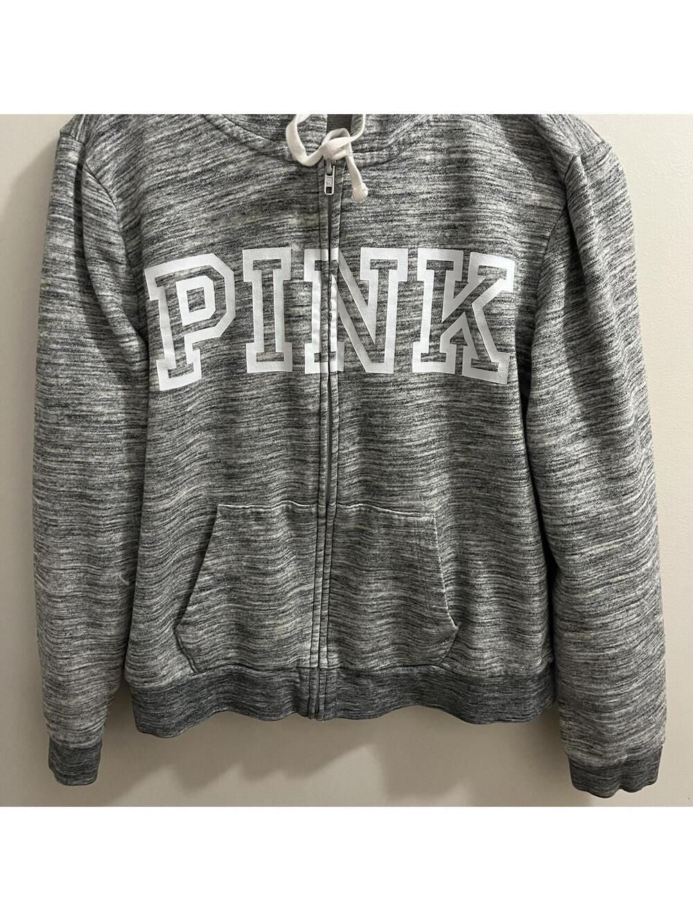 Victoria's Secret grey zip up hoodie Size L #loungewear #cozy